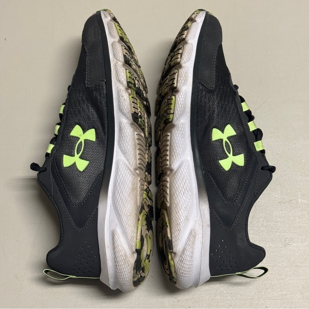 Under Armour Black and Neon Green Athletic Shoes - Picture 6 of 14
